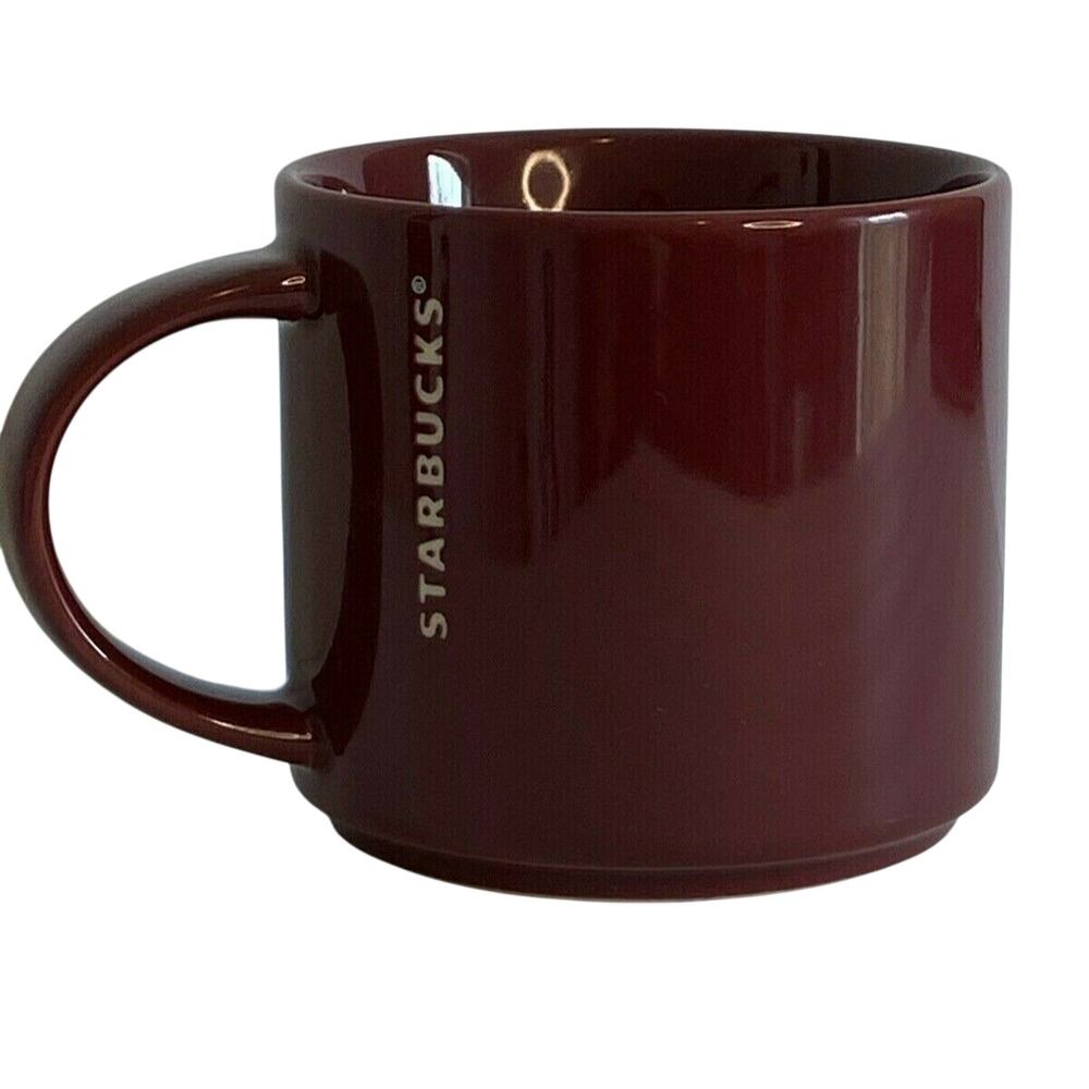 Starbucks 2013 Coffee Mug Maroon Burgundy 14 oz Cup